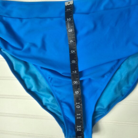 BMJL Women's Blue High Waisted U Cut Out Top Modest Bikini Set Size XL NWT - Picture 16 of 16